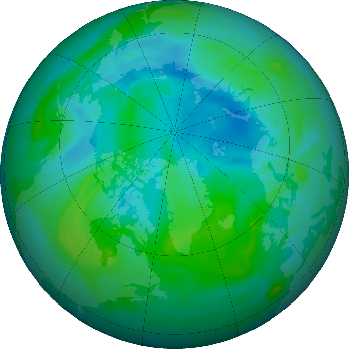 Arctic ozone map for 20 August 2011